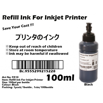 9310-Black Refill Ink For Inkjet Printer